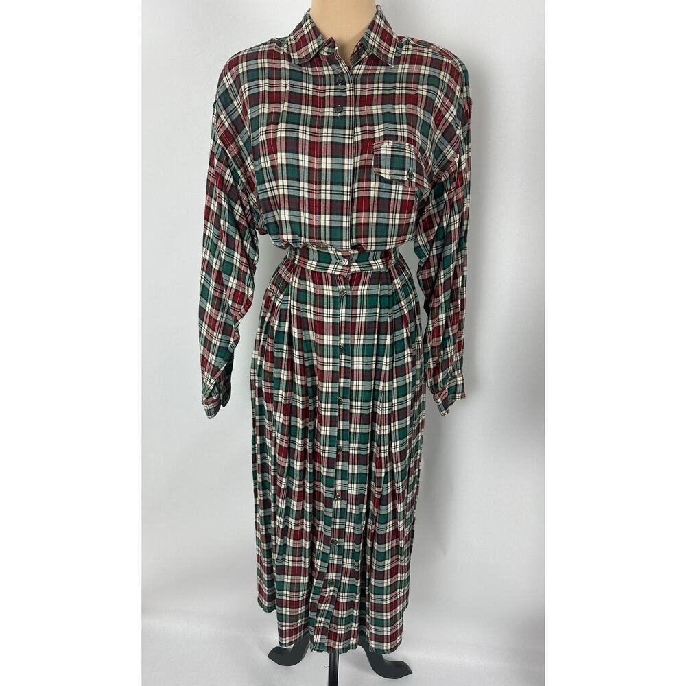 VTG Michel Sport Size XSmall Plaid Tartan Skirt Set Christmas Pleated Academia
